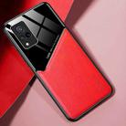 For vivo V21 All-inclusive Leather + Organic Glass Protective Case with Metal Iron Sheet(Red) - 1