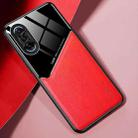 For Xiaomi Redmi K40 Gaming Edition 5G All-inclusive Leather + Organic Glass Protective Case with Metal Iron Sheet(Red) - 1