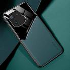 For Xiaomi Mi 11 Pro All-inclusive Leather + Organic Glass Protective Case with Metal Iron Sheet(Green) - 1