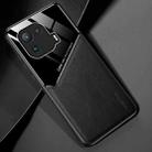For Xiaomi Mi 11 Pro All-inclusive Leather + Organic Glass Protective Case with Metal Iron Sheet(Black) - 1