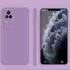 For vivo iQOO 7 Solid Color Imitation Liquid Silicone Straight Edge Dropproof Full Coverage Protective Case(Purple) - 1