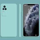 For vivo iQOO 7 Solid Color Imitation Liquid Silicone Straight Edge Dropproof Full Coverage Protective Case(Sky Blue) - 1