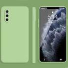 For vivo X27 Solid Color Imitation Liquid Silicone Straight Edge Dropproof Full Coverage Protective Case(Matcha Green) - 1