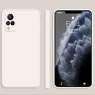 For vivo S9 Solid Color Imitation Liquid Silicone Straight Edge Dropproof Full Coverage Protective Case(White) - 1