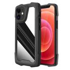 Stainless Steel Metal PC Back Cover + TPU Heavy Duty Armor Shockproof Case For iPhone 12 mini(Mirror Black) - 1