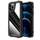 Stainless Steel Metal PC Back Cover + TPU Heavy Duty Armor Shockproof Case For iPhone 12 Pro Max(Mirror Black) - 1