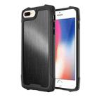 Stainless Steel Metal PC Back Cover + TPU Heavy Duty Armor Shockproof Case For iPhone 8 Plus / 7 Plus(Brush Black) - 1