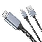WIWU X7L 2 in 1 8 Pin to HDMI + USB 1080P Full HD Adapter Cable, Cable Length: 2m(Gray) - 1