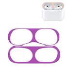 For Apple AirPods Pro Wireless Earphone Protective Case Metal Protective Sticker(Purple) - 1