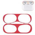 For Apple AirPods Pro Wireless Earphone Protective Case Metal Protective Sticker(Red) - 1