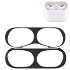For Apple AirPods Pro Wireless Earphone Protective Case Metal Protective Sticker(Black) - 1