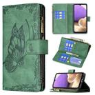 For Samsung Galaxy A32 5G Flying Butterfly Embossing Pattern Zipper Horizontal Flip Leather Case with Holder & Card Slots & Wallet(Green) - 1