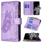For Samsung Galaxy S20 Ultra Flying Butterfly Embossing Pattern Zipper Horizontal Flip Leather Case with Holder & Card Slots & Wallet(Purple) - 1