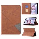 For Samsung Galaxy Tab A7 10.4 (2020) Rhombus Texture Horizontal Flip Magnetic Leather Case with Holder & Card Slots(Brown) - 1