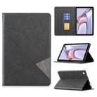 For Samsung Galaxy Tab A7 10.4 (2020) Rhombus Texture Horizontal Flip Magnetic Leather Case with Holder & Card Slots(Black) - 1