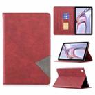 For Samsung Galaxy Tab A7 10.4 (2020) Rhombus Texture Horizontal Flip Magnetic Leather Case with Holder & Card Slots(Red) - 1