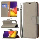 For Samsung Galaxy A82 5G Litchi Texture Pure Color Horizontal Flip Leather Case with Holder & Card Slots & Wallet & Lanyard(Gray) - 1