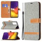 For Samsung Galaxy A82 5G Color Matching Denim Texture Horizontal Flip Leather Case with Holder & Card Slots & Wallet & Lanyard(Gray) - 1