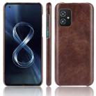 For Asus Zenfone 8 / ZS590KS Shockproof Litchi Texture PC + PU Case(Brown) - 1