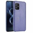 For Asus Zenfone 8 ZS590KS Shockproof Crocodile Texture PC + PU Case(Blue) - 1