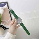 For Samsung Galaxy Watch 42mm Sewing Litchi Texture Leather Watch Band(Green) - 1