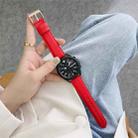 For Samsung Galaxy Watch 46mm Sewing Litchi Texture Leather Watch Band(Red) - 1