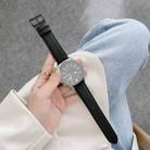 For Samsung Galaxy Watch 3 41mm Sewing Litchi Texture Leather Watch Band(Black) - 1