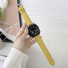 For Samsung Galaxy Watch 3 41mm Sewing Litchi Texture Leather Watch Band(Yellow) - 1