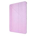 For iPad Pro 12.9 2022 / 2021 Silk Texture Horizontal Deformation Flip Leather Tablet Case with Holder(Pink) - 2