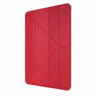 For iPad Pro 12.9 2022 / 2021 Silk Texture Horizontal Deformation Flip Leather Tablet Case with Holder(Red) - 2