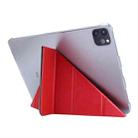 For iPad Pro 12.9 2022 / 2021 Silk Texture Horizontal Deformation Flip Leather Tablet Case with Holder(Red) - 3