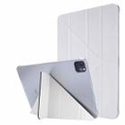 For iPad Air 13 2024 / iPad Pro 12.9 2022 / 2021 Silk Texture Horizontal Deformation Flip Leather Tablet Case with Holder(White) - 1