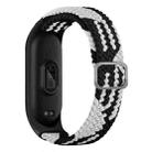 For Xiaomi Mi Band 6 / 5  / 4 / 3 Adjustable Nylon Braided Elasticity Watch Band(Black White) - 1