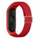 For Xiaomi Mi Band 6 / 5  / 4 / 3 Adjustable Nylon Braided Elasticity Watch Band(Red) - 1