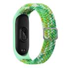 For Xiaomi Mi Band 6 / 5  / 4 / 3 Adjustable Nylon Braided Elasticity Watch Band (Colorful Green) - 1