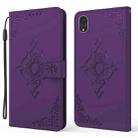 Embossed Fortune Flower Pattern Horizontal Flip Leather Case with Holder & Card Slot & Wallet & Lanyard For iPhone XR(Purple) - 1