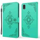 Embossed Fortune Flower Pattern Horizontal Flip Leather Case with Holder & Card Slot & Wallet & Lanyard For iPhone XR(Green) - 1