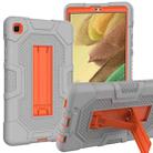 For Samsung Galaxy Tab A7 Lite T220 / T225 Contrast Color Robot Shockproof Silicone + PC Protective Case with Holder(Grey Orange) - 1