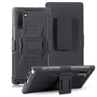 For Galaxy Note10 PC + Silicone Back Clip Sliding Sleeve Protective Case(Black) - 1