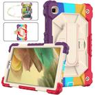 For Samsung Galaxy Tab A7 Lite T220 / T225 Contrast Color Robot Shockproof Silicon + PC Protective Case with Holder & Shoulder Strap(Colorful Red Beige) - 2