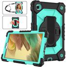 For Samsung Galaxy Tab A7 Lite T220 / T225 Contrast Color Robot Shockproof Silicon + PC Protective Case with Holder & Shoulder Strap(Black Mint) - 2