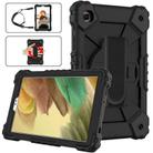 For Samsung Galaxy Tab A7 Lite T220 / T225 Contrast Color Robot Shockproof Silicon + PC Protective Case with Holder & Shoulder Strap(Black) - 2