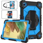 For Samsung Galaxy Tab A7 Lite T220 / T225 Contrast Color Robot Shockproof Silicon + PC Protective Case with Holder & Shoulder Strap(Black Blue) - 2