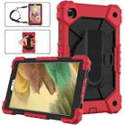 For Samsung Galaxy Tab A7 Lite T220 / T225 Contrast Color Robot Shockproof Silicon + PC Protective Case with Holder & Shoulder Strap(Red Black) - 2