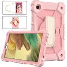 For Samsung Galaxy Tab A7 Lite T220 / T225 Contrast Color Robot Shockproof Silicon + PC Protective Case with Holder & Shoulder Strap(Rose Gold) - 2