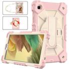 For Samsung Galaxy Tab A7 Lite T220 / T225 Contrast Color Robot Shockproof Silicon + PC Protective Case with Holder & Shoulder Strap(Rose Gold Beige) - 2