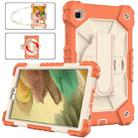 For Samsung Galaxy Tab A7 Lite T220 / T225 Contrast Color Robot Shockproof Silicon + PC Protective Case with Holder & Shoulder Strap(Coral Orange Beige) - 2