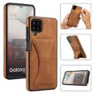 For Samsung Galaxy A12 Ultra-thin Shockproof Protective Case with Holder(Brown) - 1