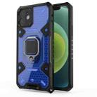 For iPhone 12 Space PC+TPU Ring Holder Protective Case(Blue) - 1