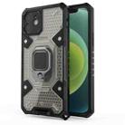 For iPhone 12 Space PC+TPU Ring Holder Protective Case(Silver) - 1